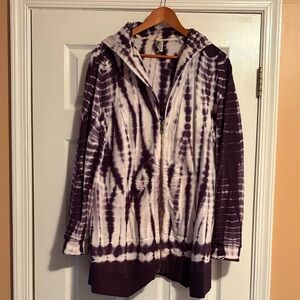 Elegant Purple Tie-Dye Women's Jacket